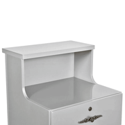 Valencia LED Reception Desk - Side Storage Silver DIR