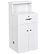 Valencia LED Reception Desk - Side Storage White DIR