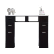 WHITE GRANITE TOP MANICURE TABLE Dark Brown J&A USA