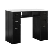 WHITE GRANITE TOP MANICURE TABLE Dark Brown J&A USA