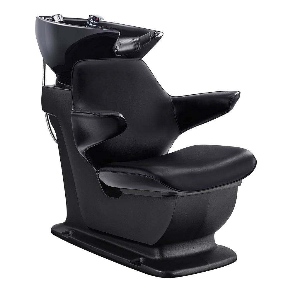 Zenith Shampoo Chair and Bowl with Adjustable Seat Black DIR