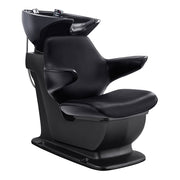 Zenith Shampoo Chair and Bowl with Adjustable Seat Black DIR
